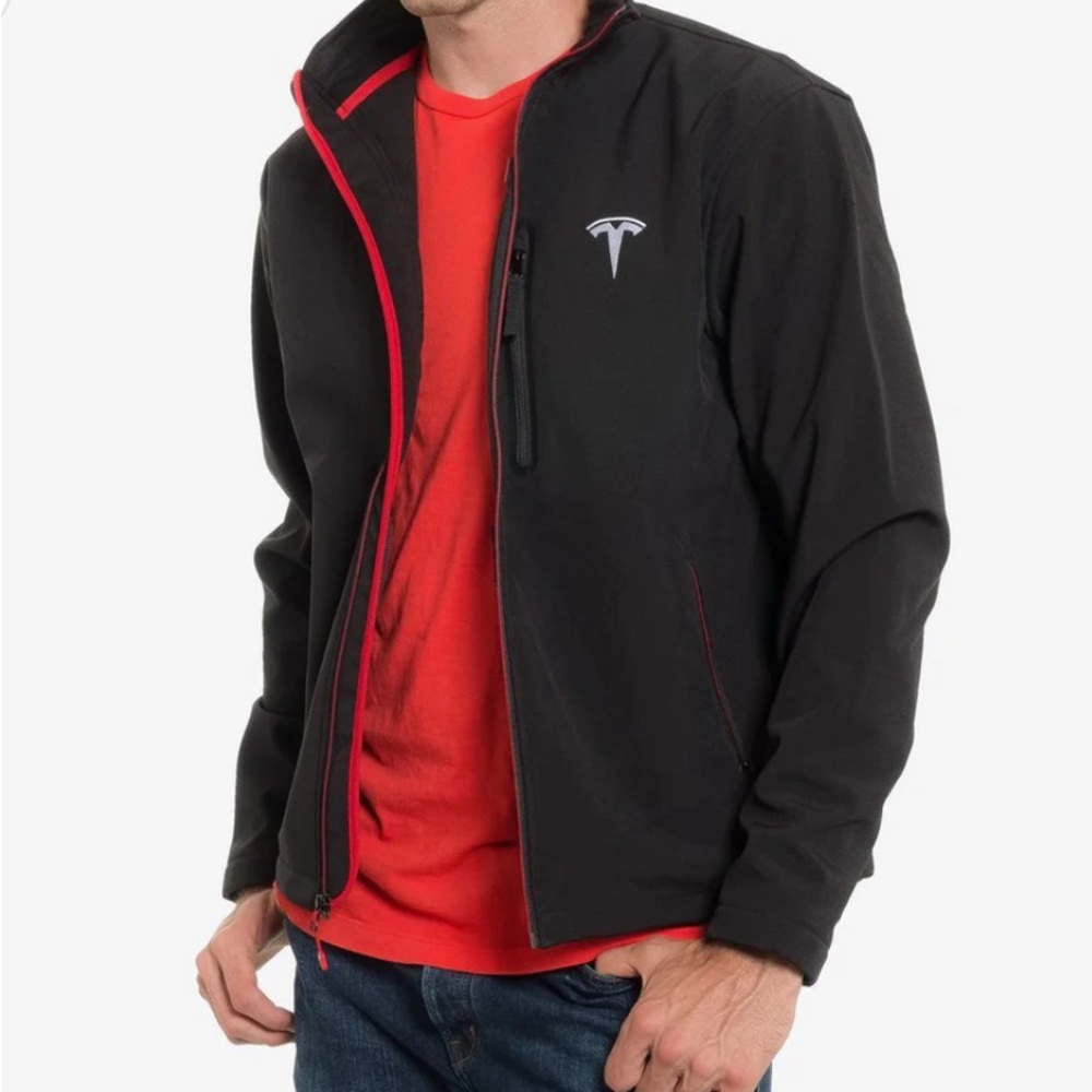 Brand New Tesla Corp jacket embroidered logo & back inside/outside pocket XL